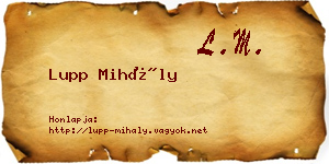 Lupp Mihály névjegykártya